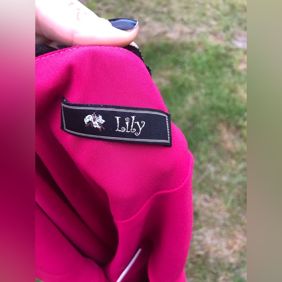 Vintage Y2K Semi Sheer Black and Magenta Maxi Dress - Picture 14 of 15